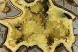 Polished, Yellow Crystal Filled Septarian Geode - Utah #112115-1